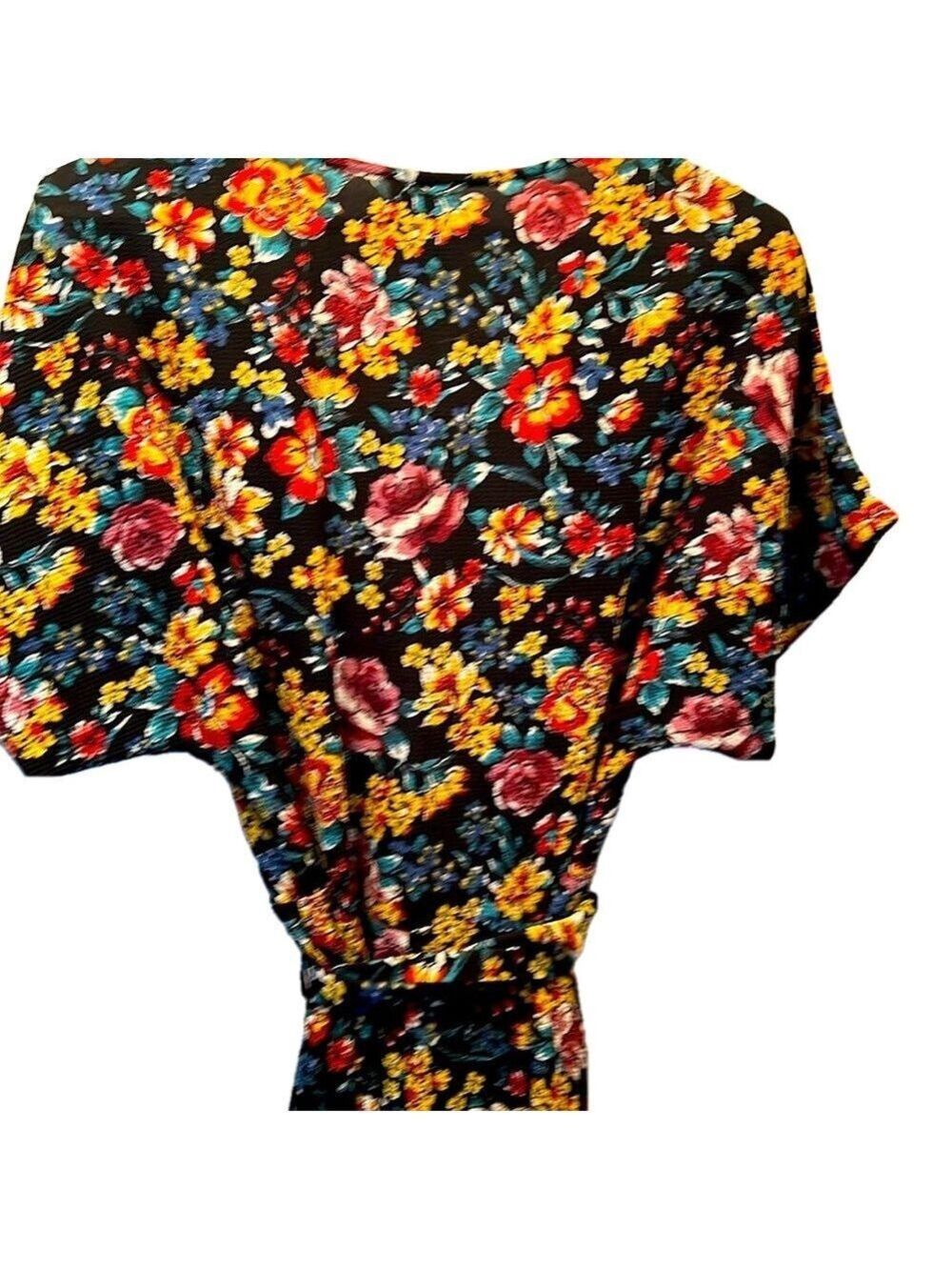 Bobeau Maxi Wrap Dress, SZ S, PTP 18”, L 54” Curves up in front, Elegant Look - Picture 9 of 11